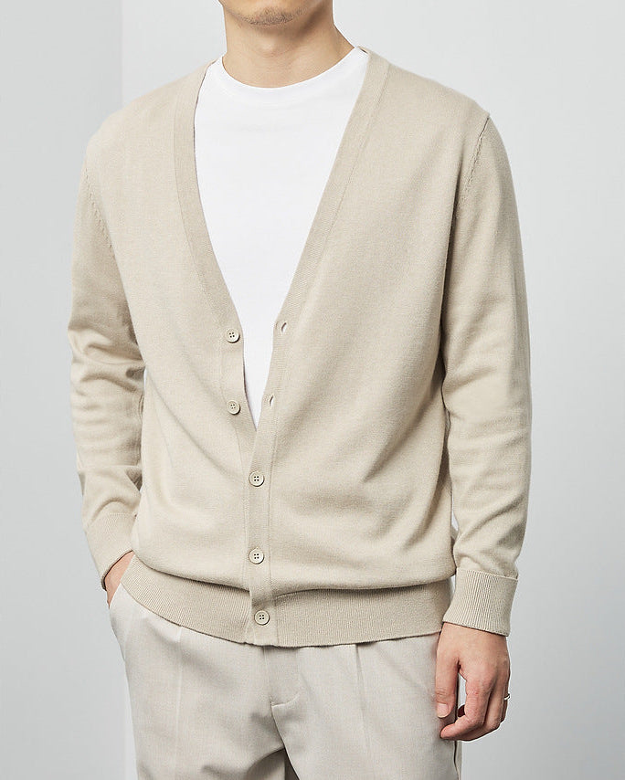 Le cardigan en tricot Mimaike Essential à col en V