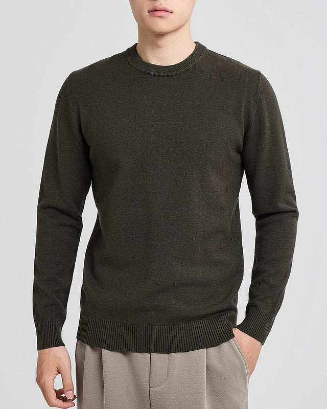 Le chandail à col rond en laine tencel Mercer