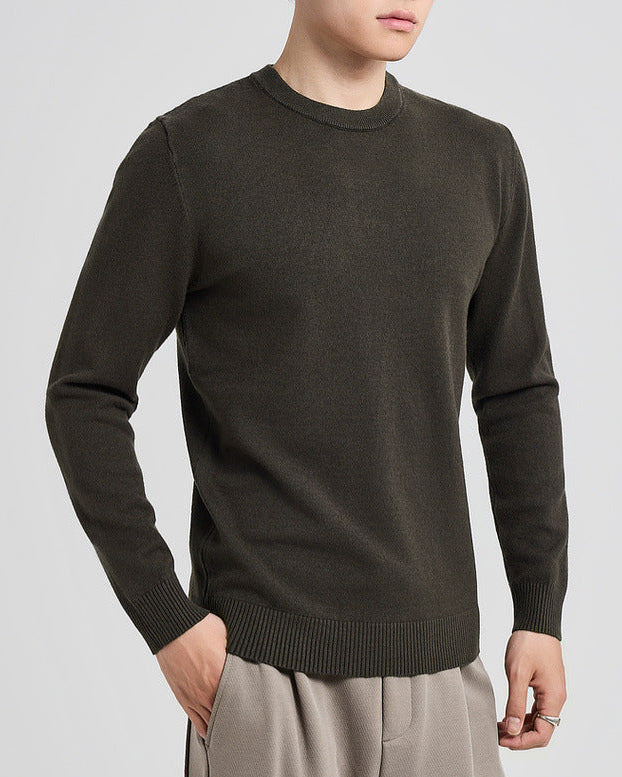 Le chandail à col rond en laine tencel Mercer