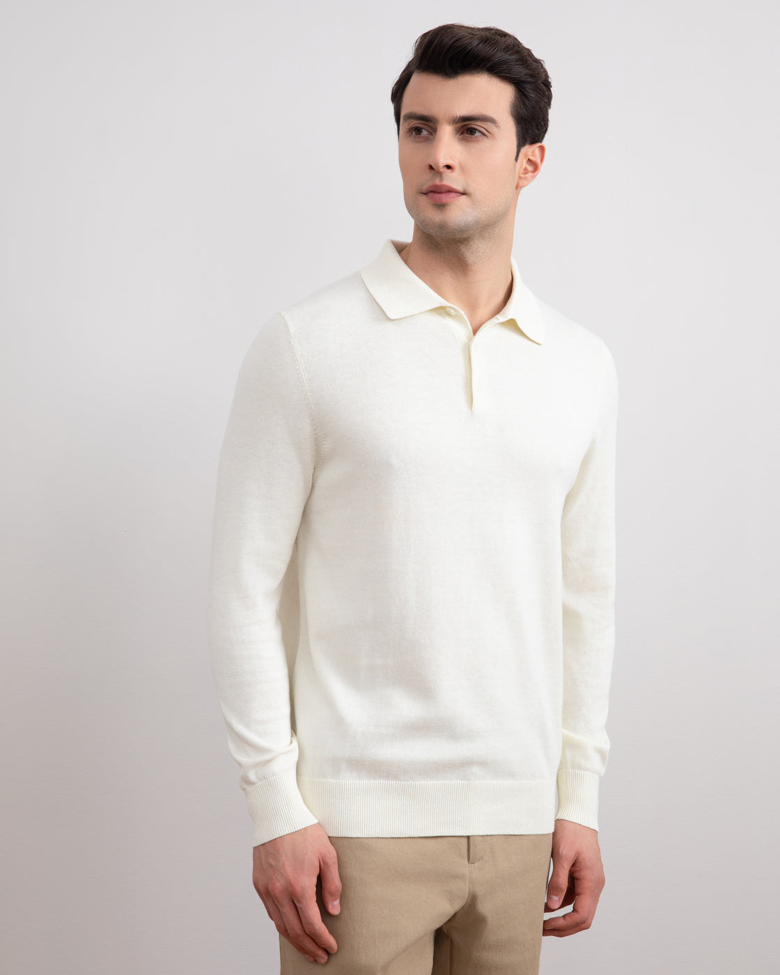 Polo classique blanc cassé