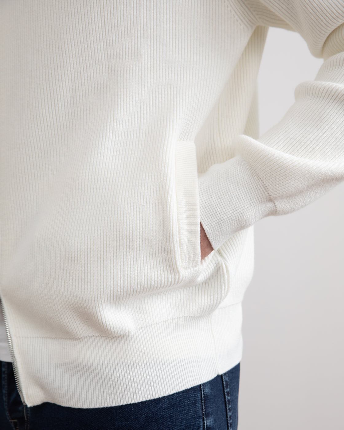 Panama English Rib Full Zip Cardigan