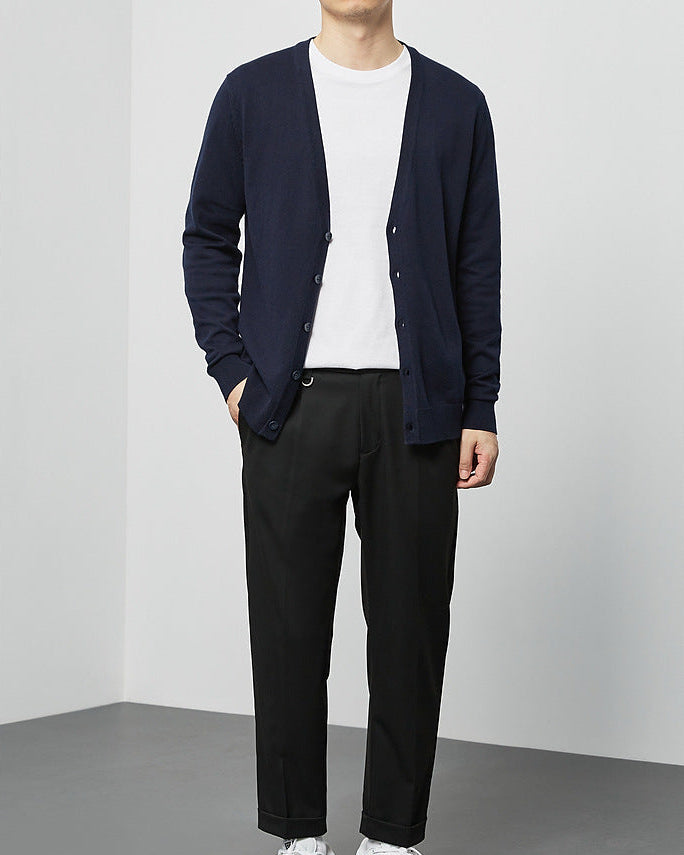 Le cardigan en tricot Mimaike Essential à col en V