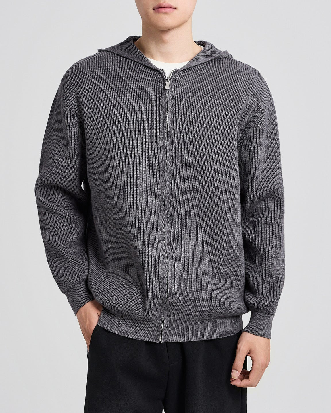 La veste Langston en maille à capuchon en cardigan