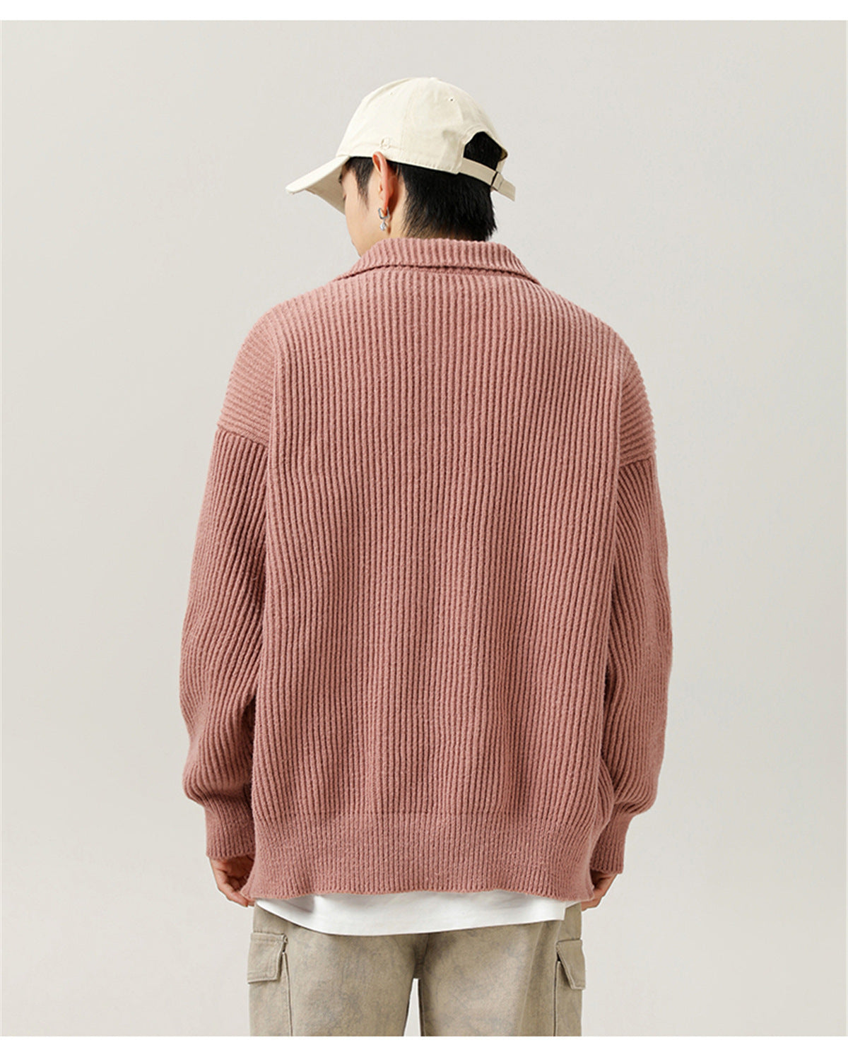 Cardigan minimaliste en côtes lourdes