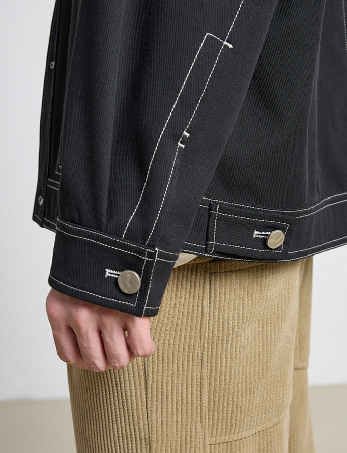 The Momeike Color-Block Patchwork Lapel Jacket (Veste à revers en patchwork)