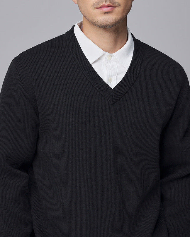 The Vertical Weave V-Neck Sweater (Pull à col en V)