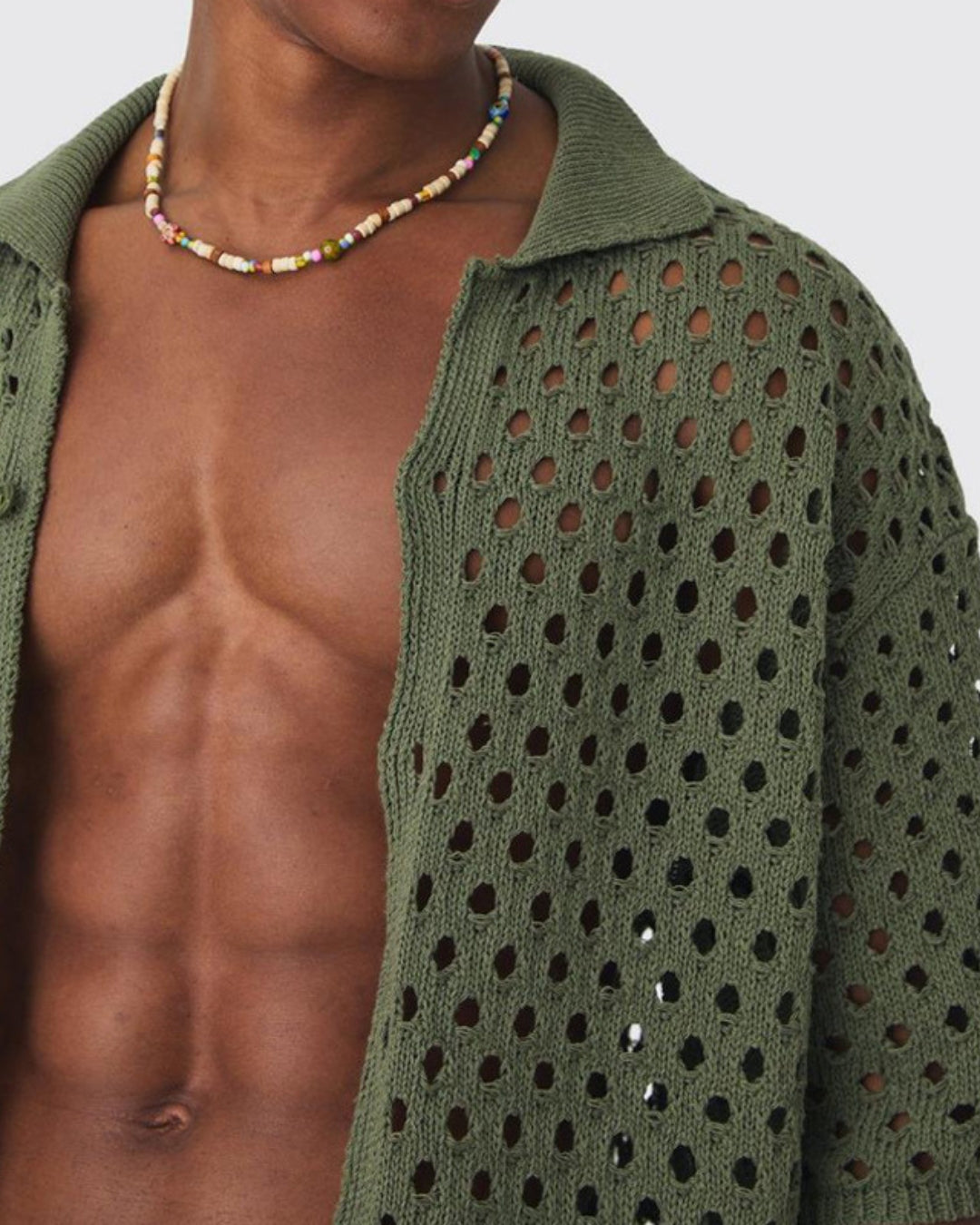 Ensemble de villégiature en maille ouverte Olive
