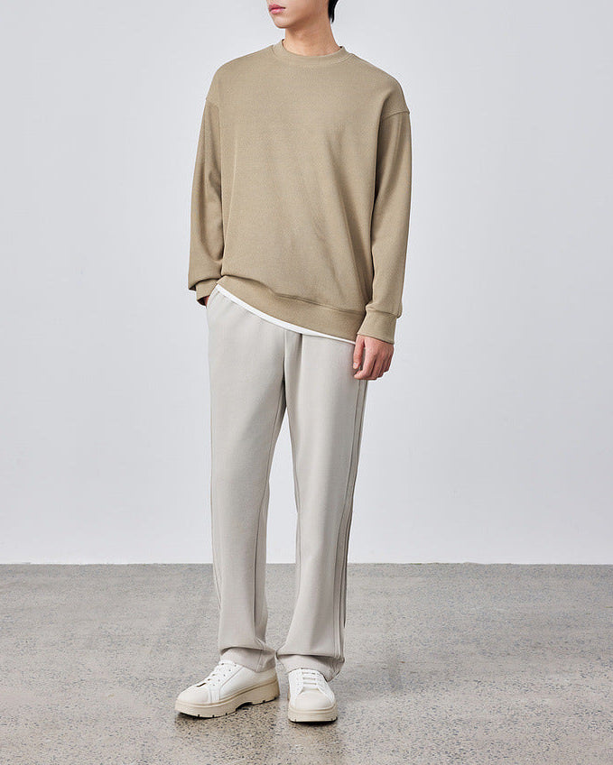 The Momeike Dual-Layer Waffle Knit Sweater (Pull en tricot gaufré à deux couches)