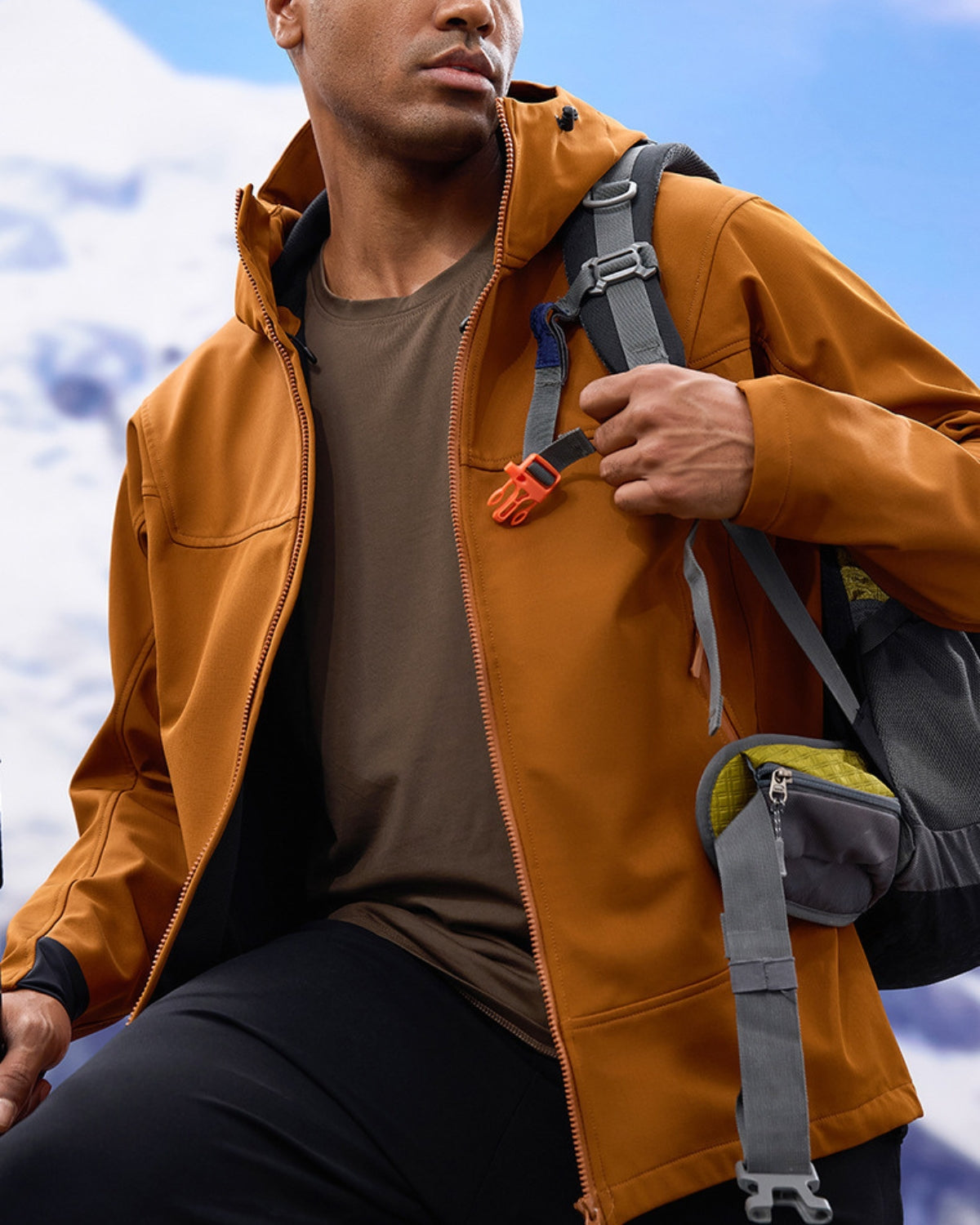Veste coupe-vent isolée, imperméable et à capuche