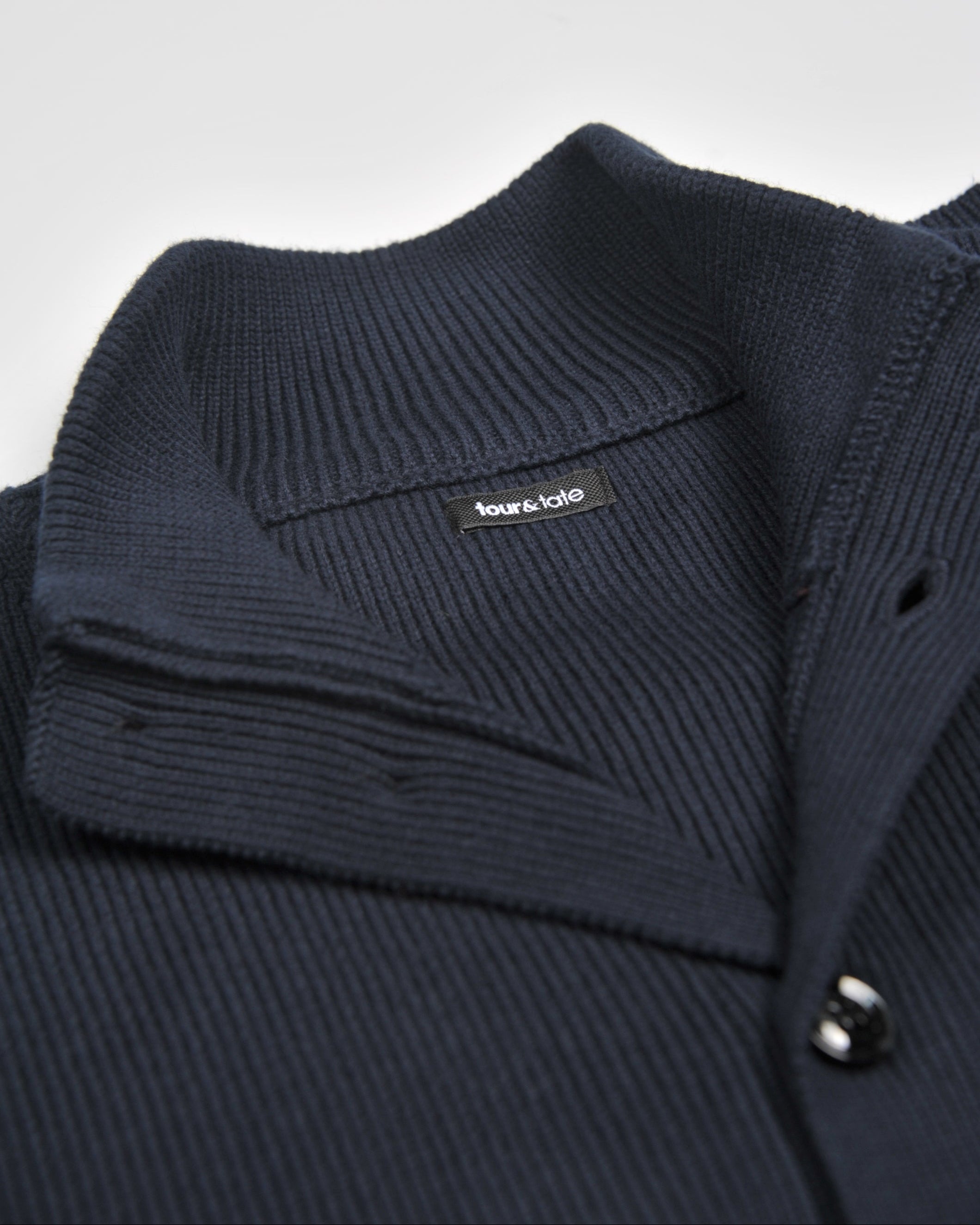 Cardigan côtelé à boutons, marine