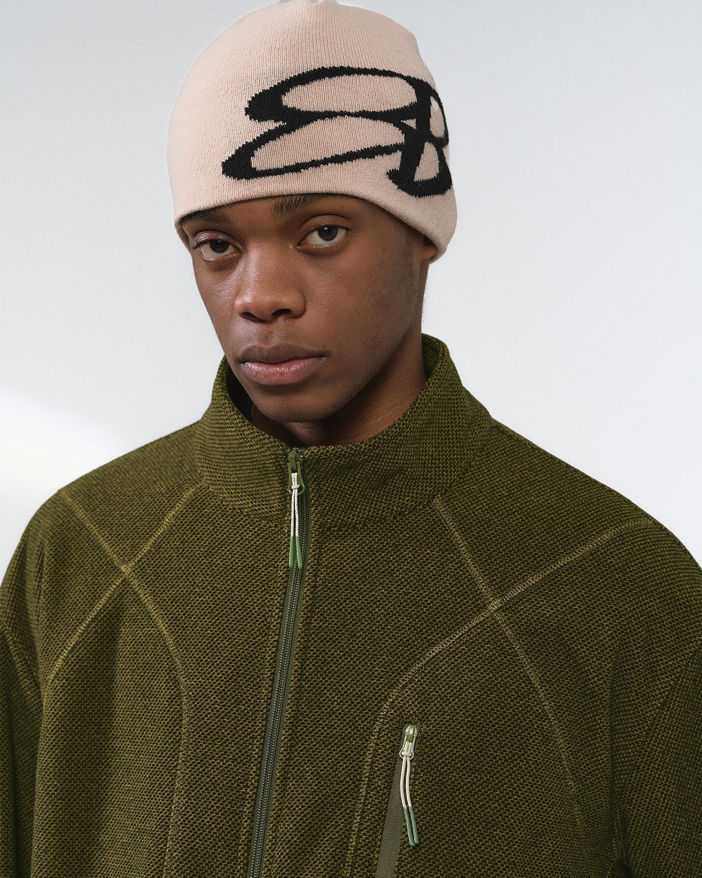 The Honeycomb Heated Stand Collar Zipper Sweater (Pull à fermeture éclair à col montant)