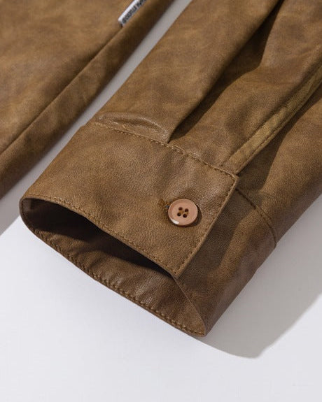 The Hanford Chinese Style Retro PU Leather Jacket