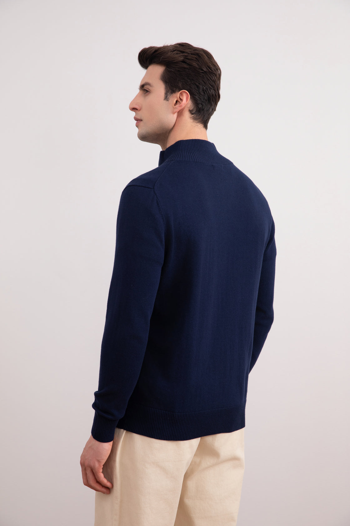 Cardigan Zip-Up Klasik Biru