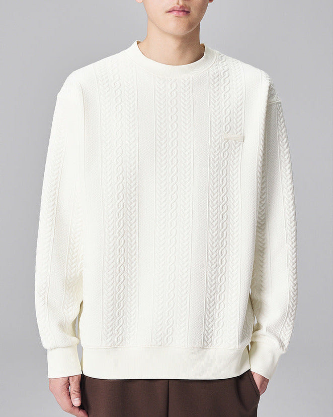 Maglione in maglia a cavi con trama testurizzata