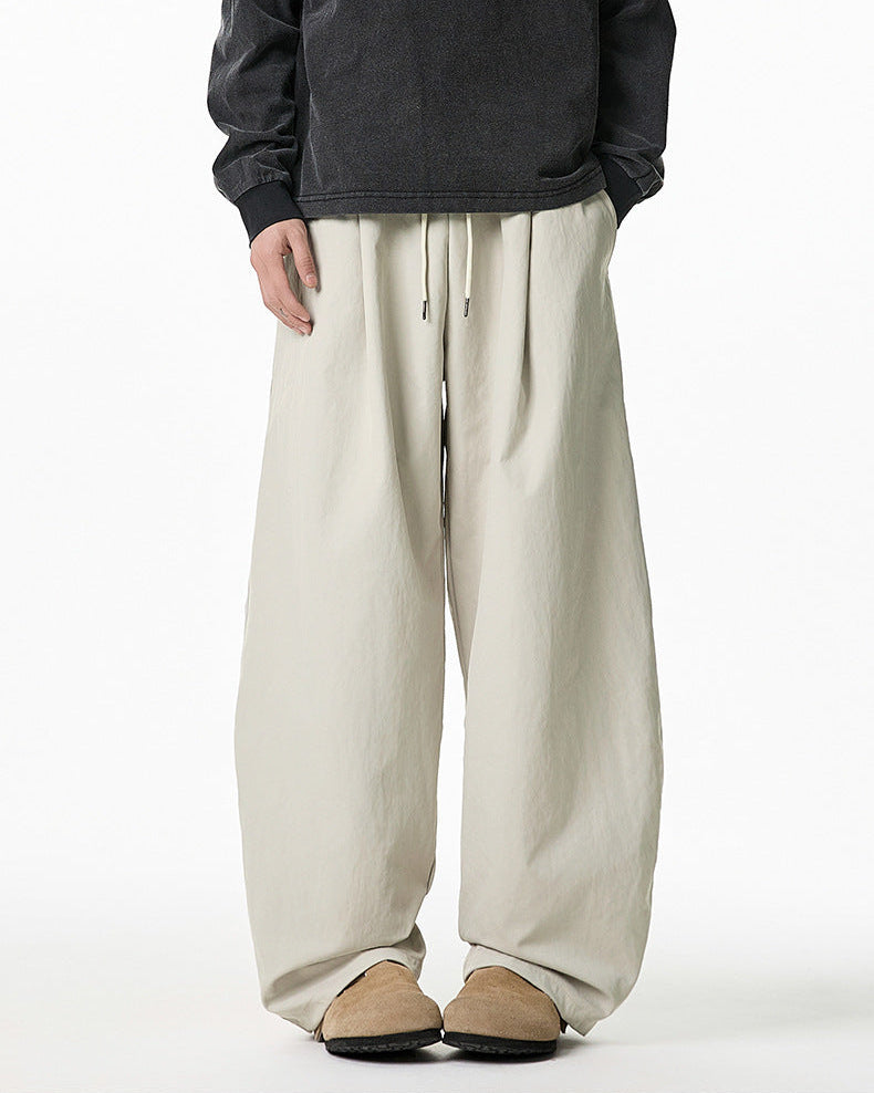 I pantaloni casual a pieghe in stile giapponese