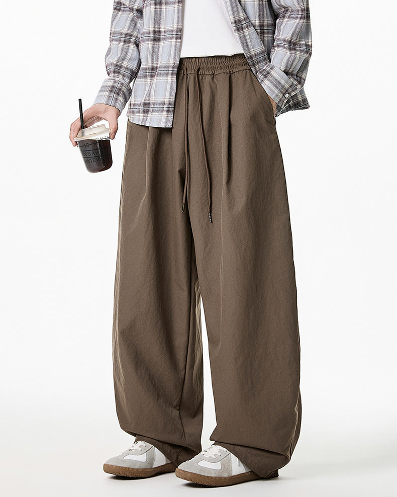 I pantaloni casual a pieghe in stile giapponese