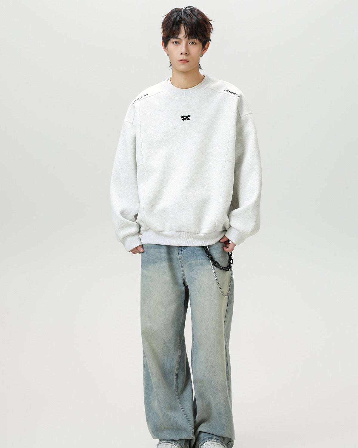 Maglione a girocollo pesante Contour Split