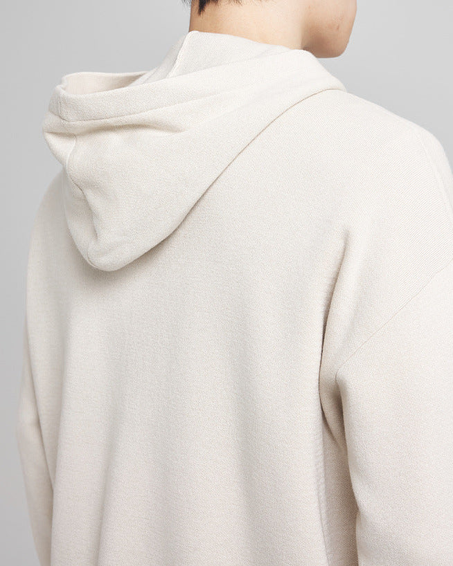 Maglione con cappuccio a mezza zip