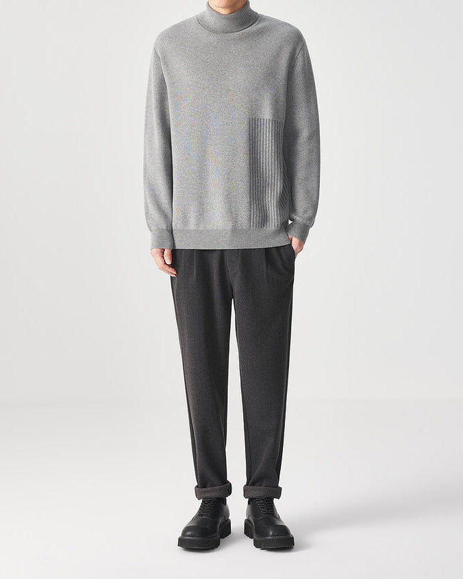 Il maglione dolcevita jacquard classico di Momeike