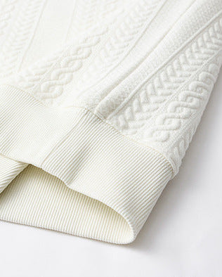 Maglione in maglia a cavi con trama testurizzata
