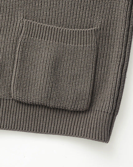 Giacca cardigan in maglia con risvolto a doppio tono di Mo Maike