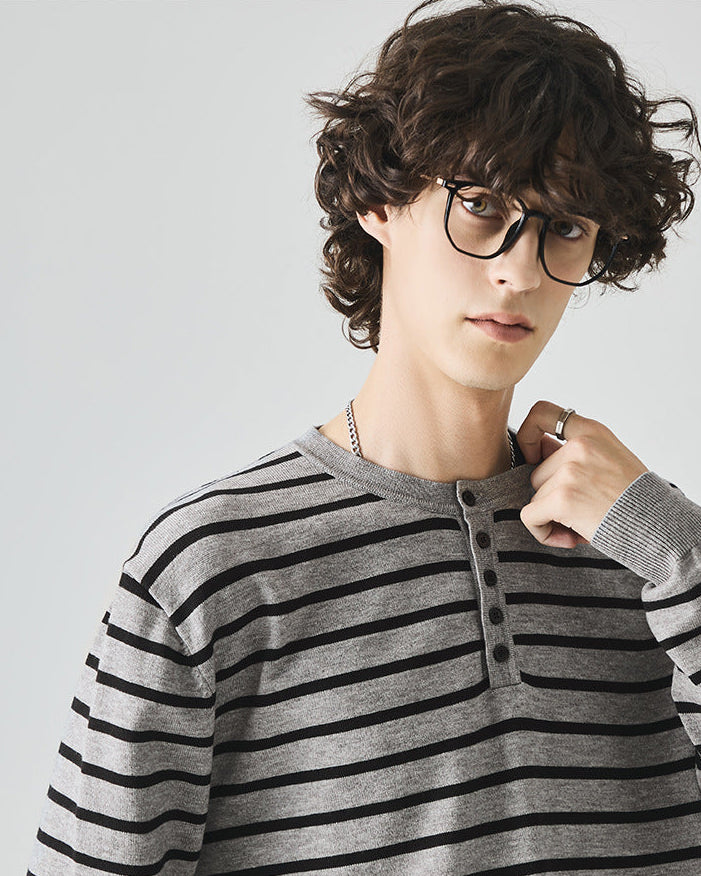 Maglione Polo Elliston con maglia Henley a contrasto