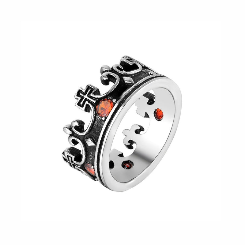 Anello con corona di rubini