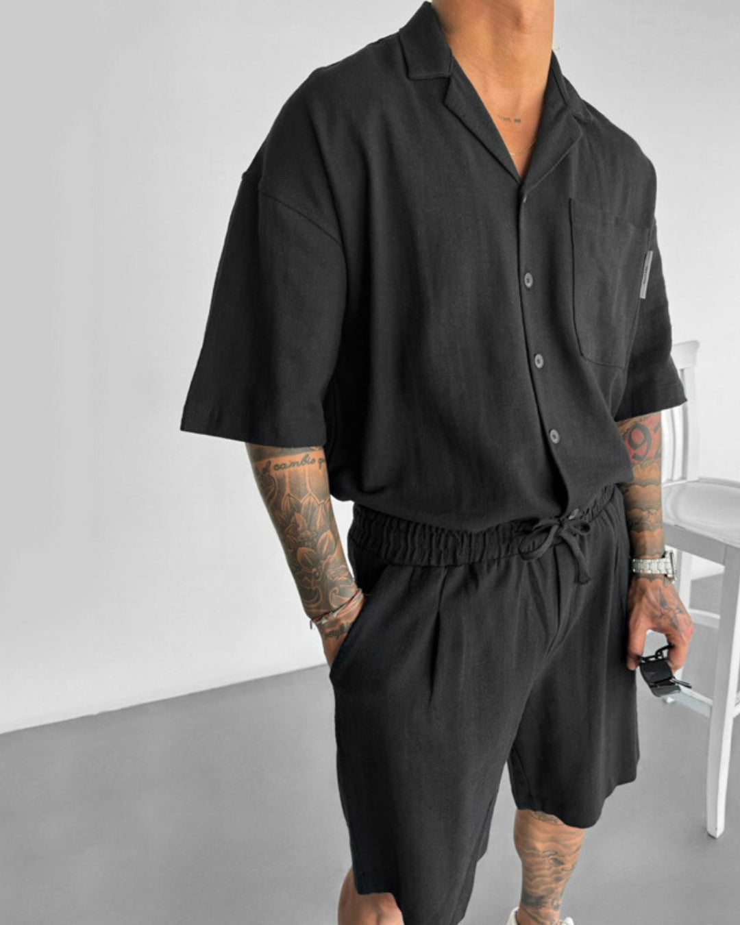 Set in misto lino rilassato