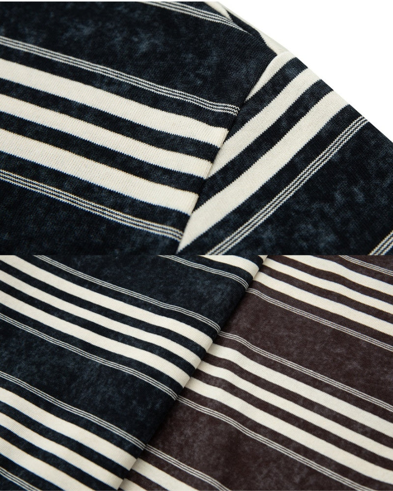 Maglietta con girocollo a righe classiche