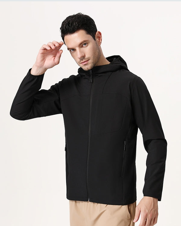 Gilet sportivo tecnico impermeabile con cappuccino