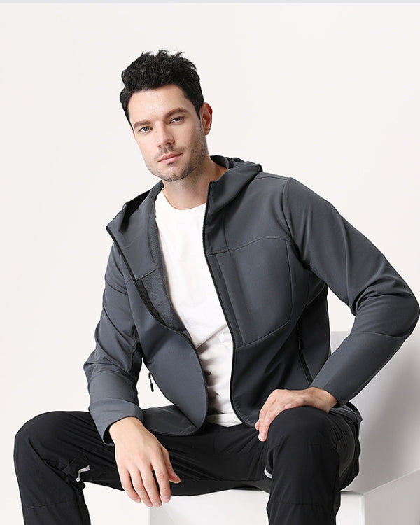 Gilet sportivo tecnico impermeabile con cappuccino