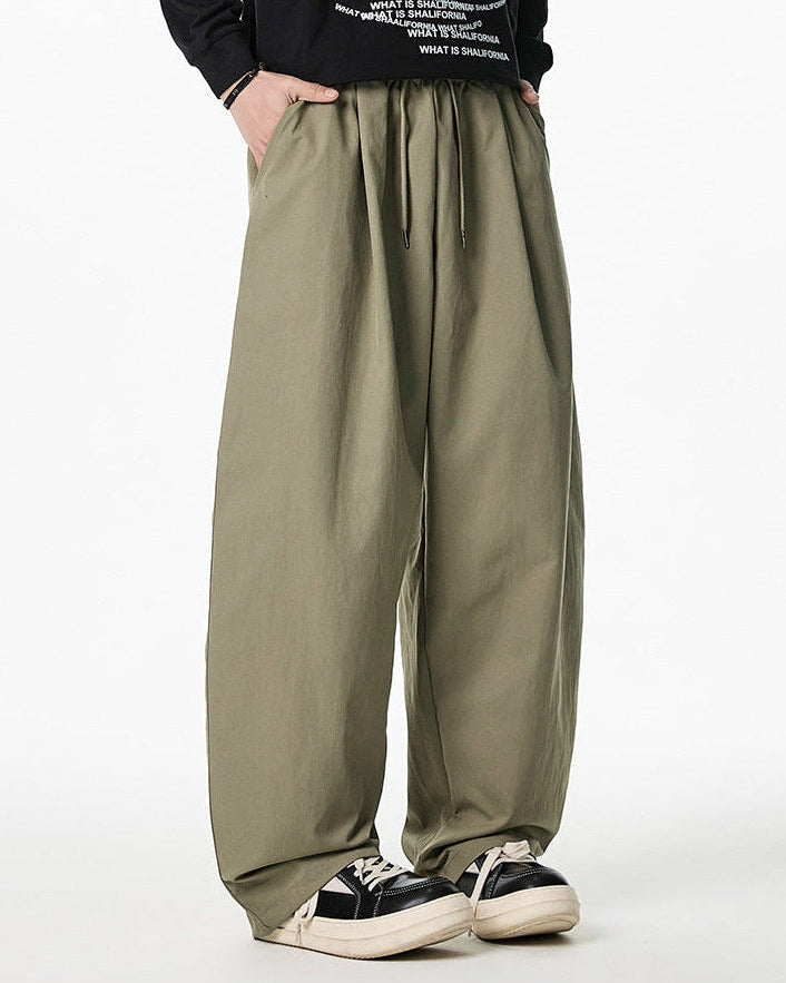 I pantaloni casual a pieghe in stile giapponese