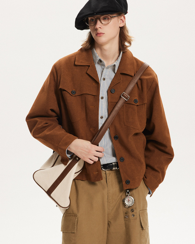 Camicia over strutturata in misto lana