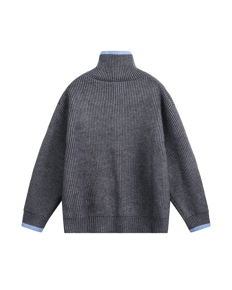 The Lofted Knit Stand Collar Cardigan Jacket