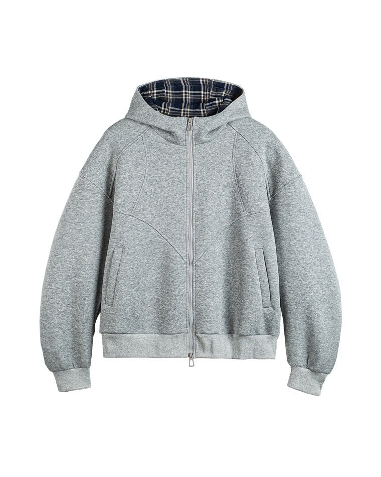 The Bluebird Plaid Patchwork Hooded Jacket