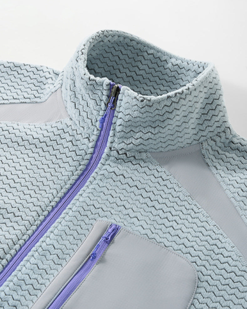 Giacca con zip con motivo Waffle