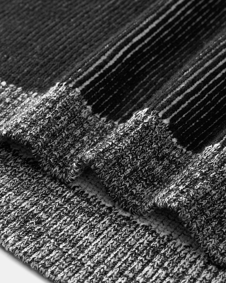 Maglione monocromatico a righe in misto lana con girocollo