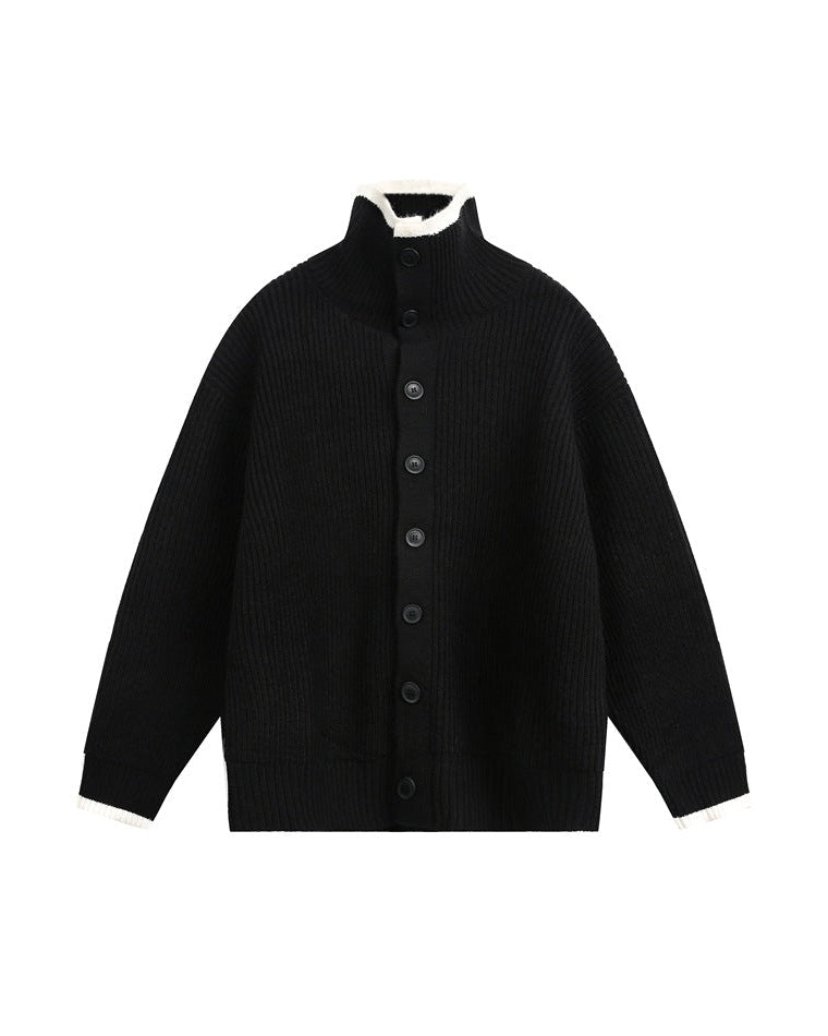 The Lofted Knit Stand Collar Cardigan Jacket