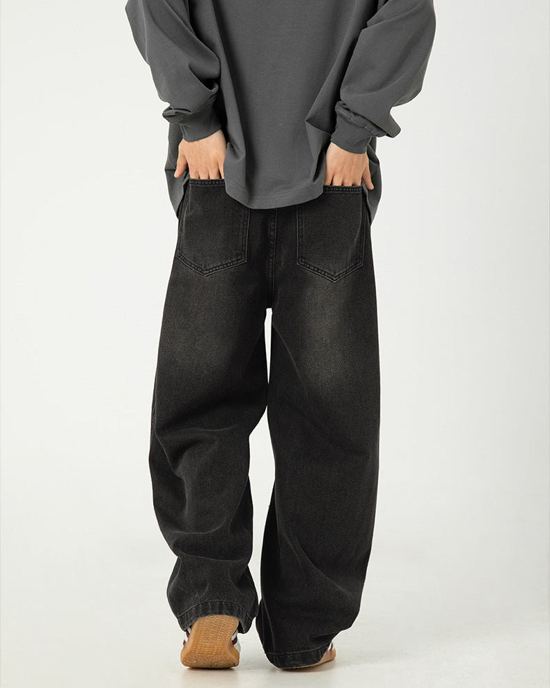 Denimjeans med vide ben i japansk stil