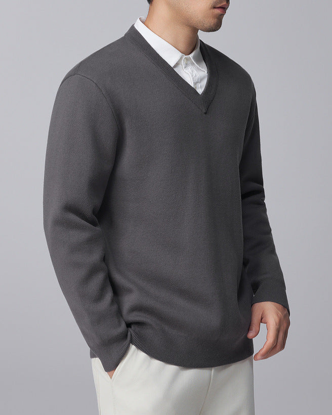 The Mo Maike Relaxed V-Neck Solid genser