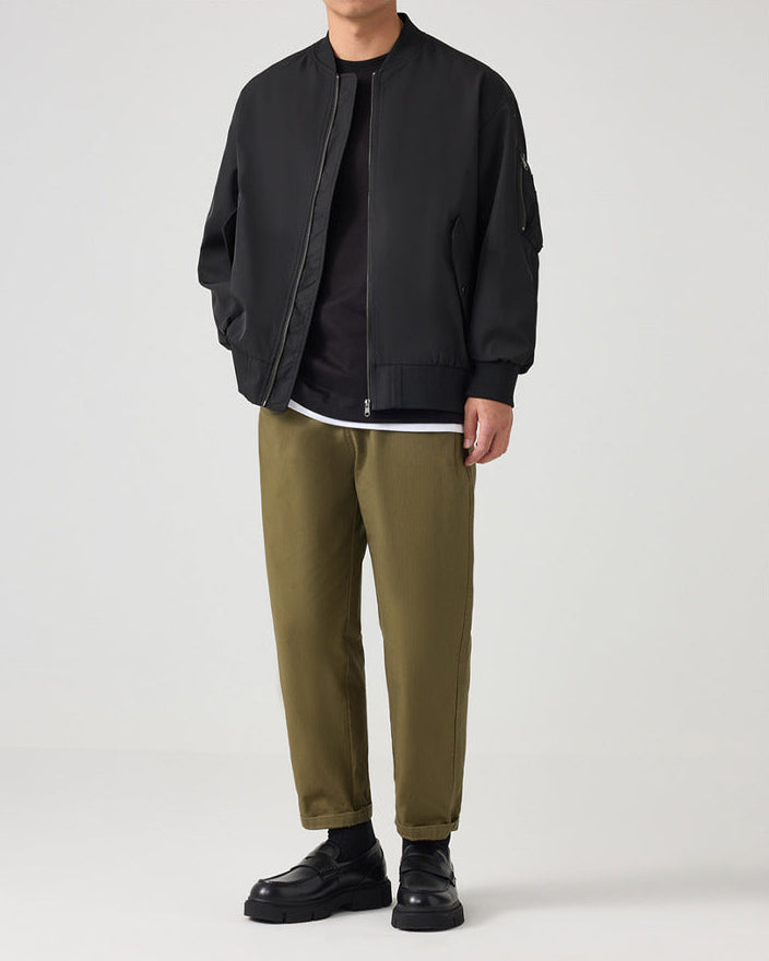 Momeike AeroFlex Loose Fit Baseball Collar Pilotjakke med løs passform