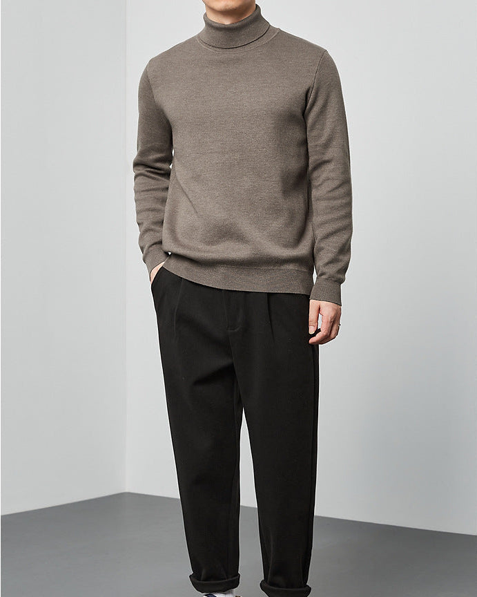 Momeike Classic Solid Turtleneck Sweater