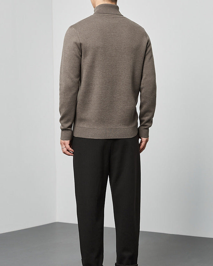 Momeike Classic Solid Turtleneck Sweater