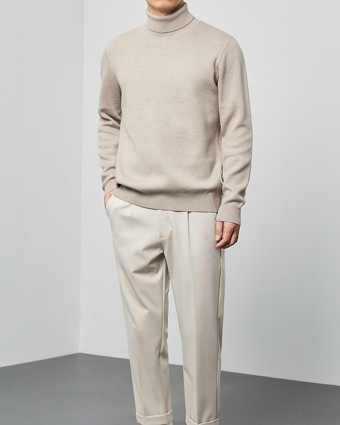 Momeike Classic Solid Turtleneck Sweater