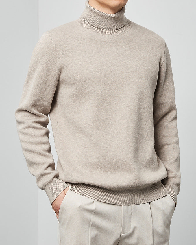 Momeike Classic Solid Turtleneck Sweater