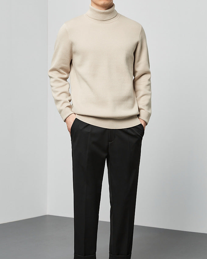 Momeike Classic Solid Turtleneck Sweater