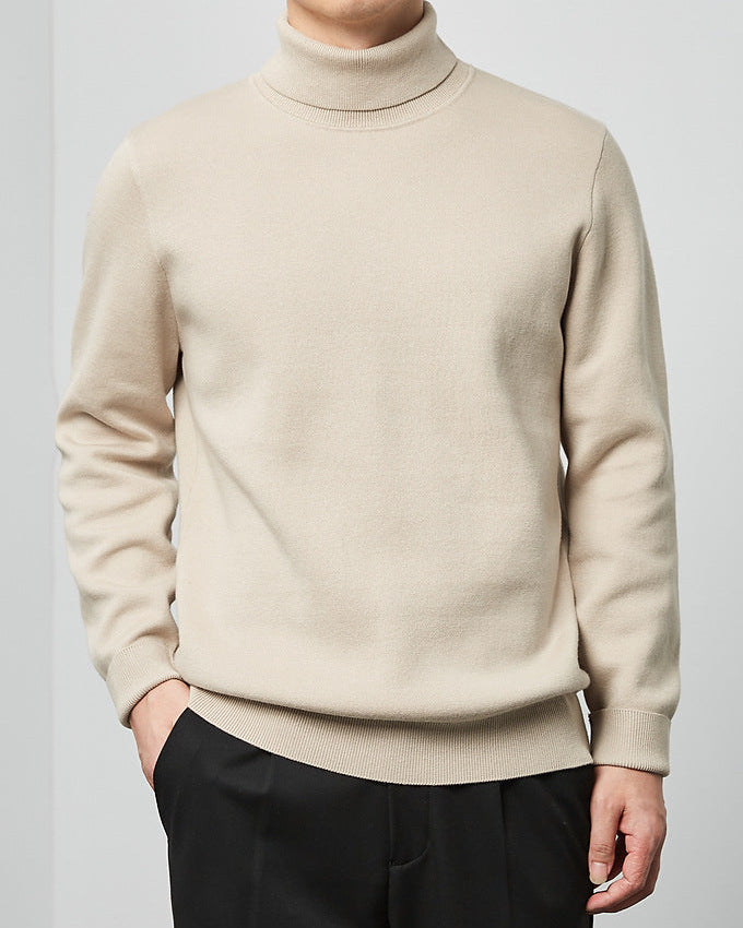 Momeike Classic Solid Turtleneck Sweater