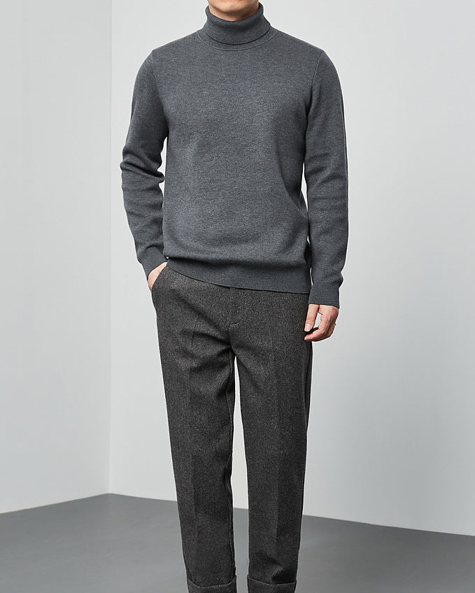 Momeike Classic Solid Turtleneck Sweater