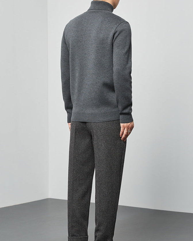 Momeike Classic Solid Turtleneck Sweater