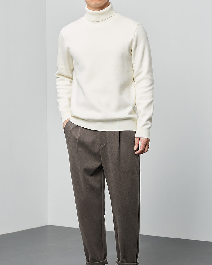 Momeike Classic Solid Turtleneck Sweater
